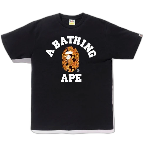 BAPE Flame College Tee Black/Orange