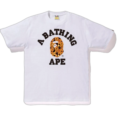 BAPE Flame College Tee White/Orange