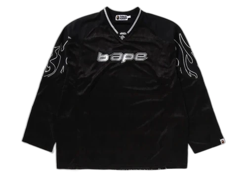 BAPE Flame Football Jersey Black