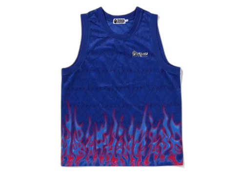 BAPE Flame Mesh Vest Blue