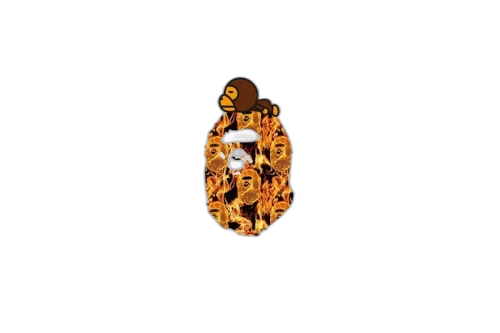 BAPE Flame Milo On Big Ape T-Shirt White/Orange