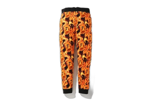 BAPE Flame Slim Sweatpants Orange