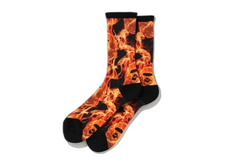 BAPE Flame Socks Orange