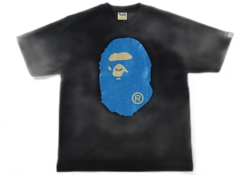 BAPE Glitter Big Ape Head Relaxed Fit Tee Black/Blue