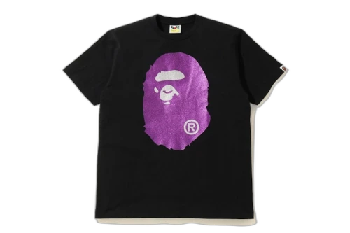 BAPE Glitter Big Ape Head Tee Black/Puple