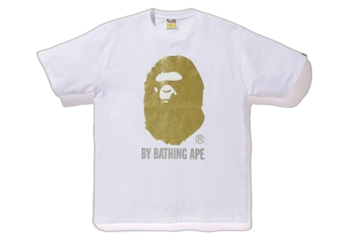 BAPE Glitter By Bathing Tee White/Gold