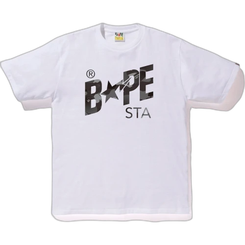 BAPE Gradation Camo Bapesta Tee White/Black