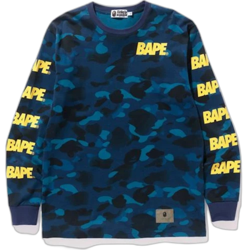 BAPE Gradation Camo L/S Tee Tee Navy