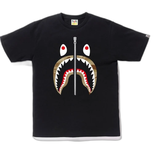 BAPE Gradation Camo Shark Tee Black/Beige