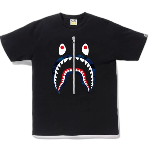 BAPE Gradation Camo Shark Tee Black/Navy