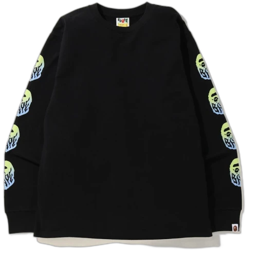 BAPE Gradation Flame L/S Tee Black