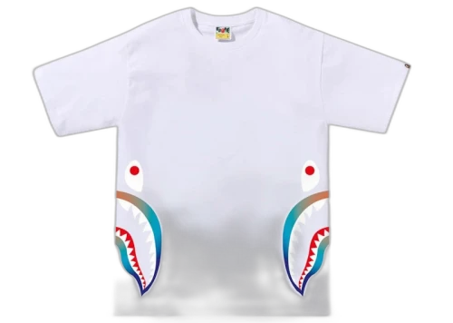 BAPE Gradation Side Shark Tee White