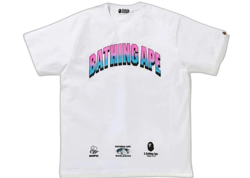 BAPE Gradient College Relaxed Fit Tee White