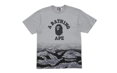 BAPE Gradient Tiger Camo College Logo Tee Grey/Black