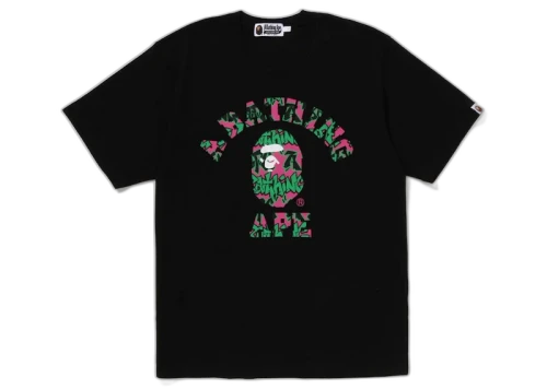 BAPE Graffiti Pattern College Tee Black