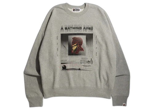 BAPE Graphic #2 Loose Fit Crewneck Gray