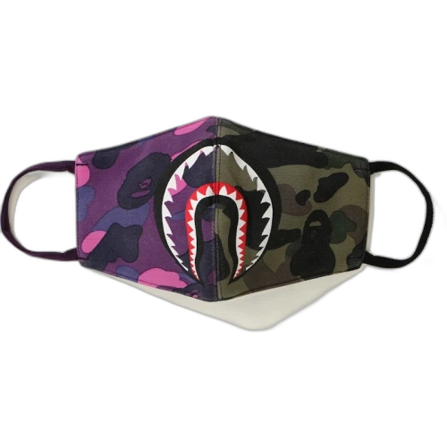 BAPE Half Camo Shark Mask Purple