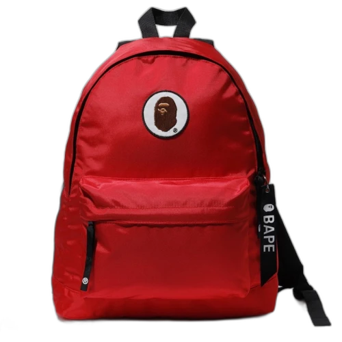 BAPE Happy New Year Ape Head Patch Backpack Red