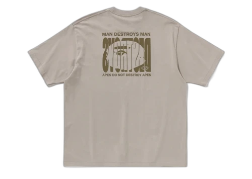 BAPE Highlight Logo Relaxed Fit Tee Grey