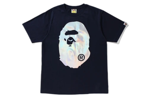 BAPE Hologram Big Ape Head Tee Navy