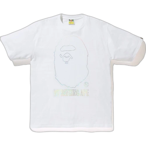 BAPE Hologram By Bathing Outline Tee White