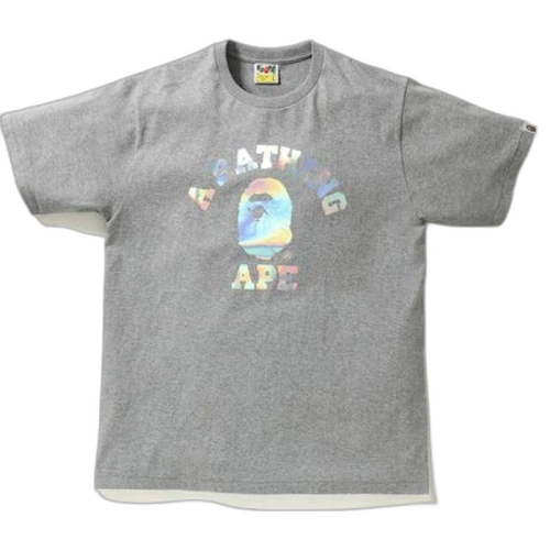 BAPE Hologram College Tee Gray