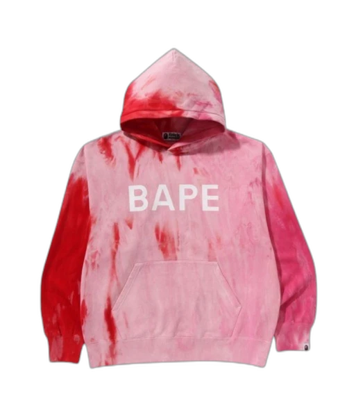 BAPE Ice Dye Relaxed Fit Pullover Hoodie Pink