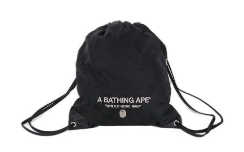 BAPE Jacquard Camo Gymsack Black