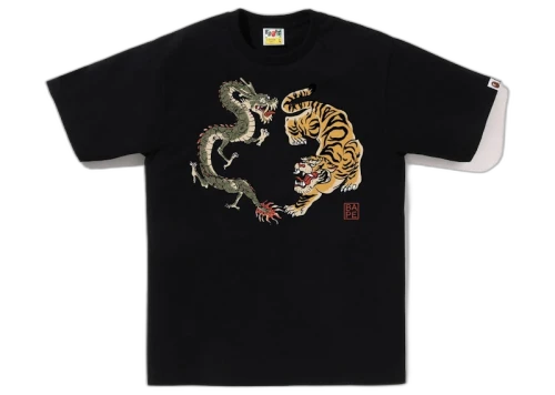 BAPE Japan Culture Tiger and Dragon Tee Black