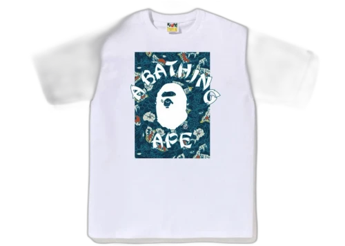 BAPE Japanese Tattoo Camo On College Tee White/Blue
