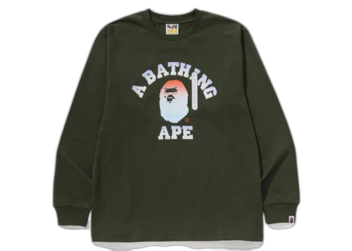 BAPE Kabuki Head L/S Tee Olivedrab