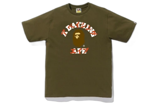 BAPE Katakana College Tee Olive