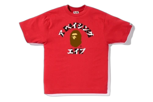BAPE Katakana College Tee Red