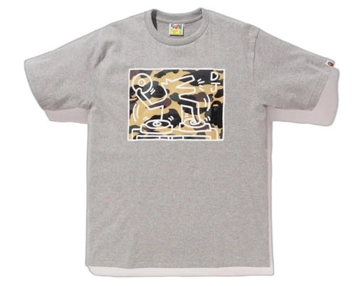 BAPE Keith Haring DJ Tee Grey/Yellow