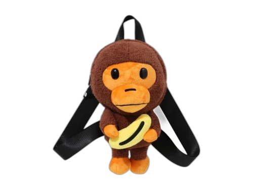 BAPE Kids Baby Milo Banana Plush Doll Backpack Brown