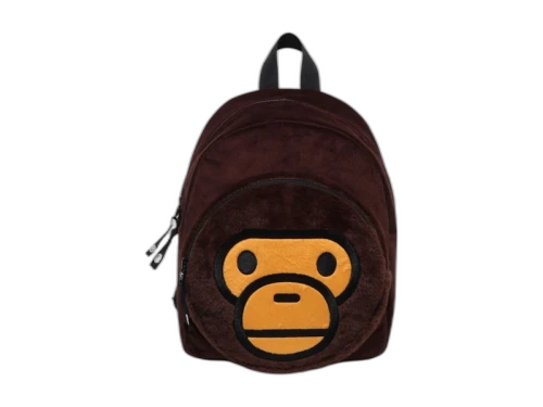 BAPE Kids Baby Milo Boa Backpack Brown