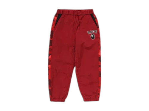 BAPE Kids Color Camo Block Track Pants Red