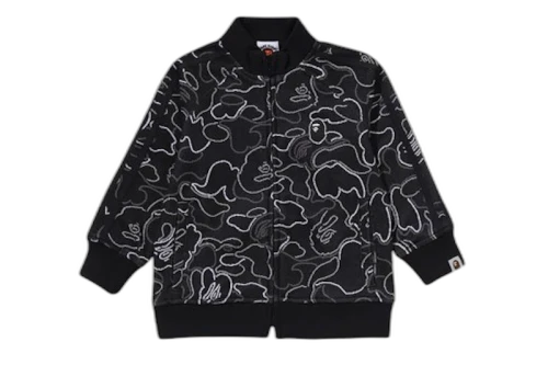 BAPE Kid's Neon Camo Jacquard Track Jacket Black