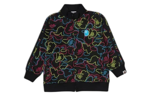 BAPE Kid's Neon Camo Jacquard Track Jacket Multi