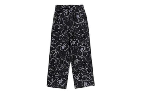 BAPE Kid's Neon Camo Jacquard Track Pants Black