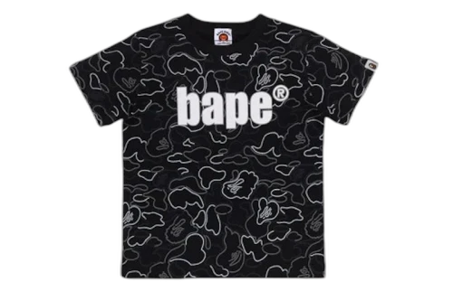 BAPE Kid's Neon Camo Tee Black