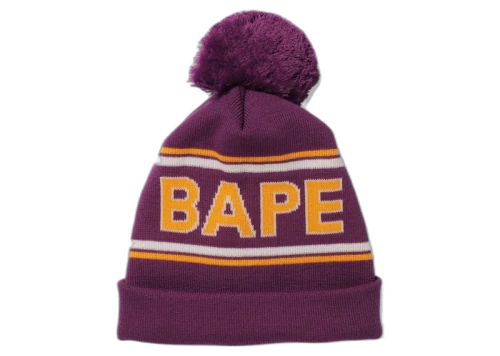 BAPE Knit Pom Cap (FW21) Purple