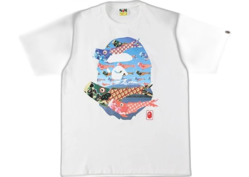 BAPE Koinobori Carp Flags Ape Head Tee White