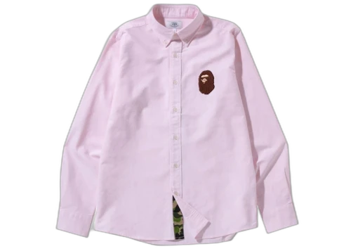BAPE Large Ape Head Oxford BD Shirt Pink