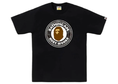 BAPE Layered Line Camo Busy Works Tee Black/Black