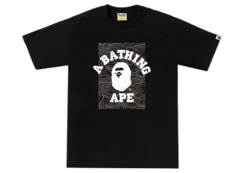 BAPE Layered Line Camo On College Tee Black/Black