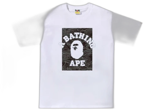 BAPE Layered Line Camo On College Tee White/Black