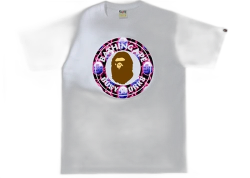 BAPE Lightning Busy Works Tee White/Black