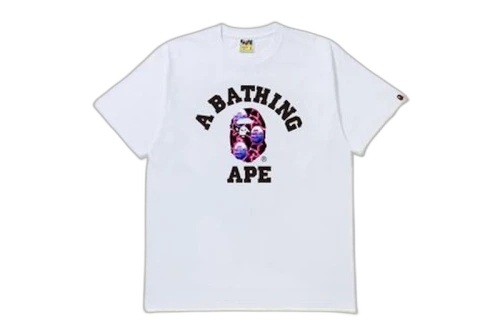 BAPE Lightning College Tee White/Black