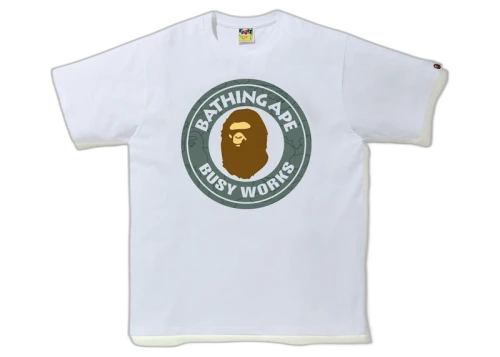 BAPE Line 1st Camo Busy Works Tee White/Green